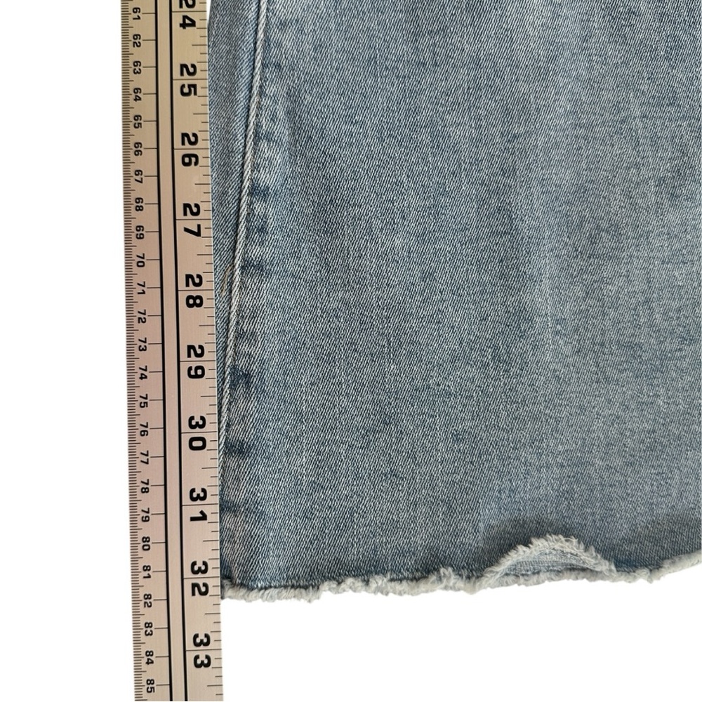 NWT Mica Y2K Distressed Flare Super Wide Leg Blue Jeans – Size 24 - Picture 11 of 16